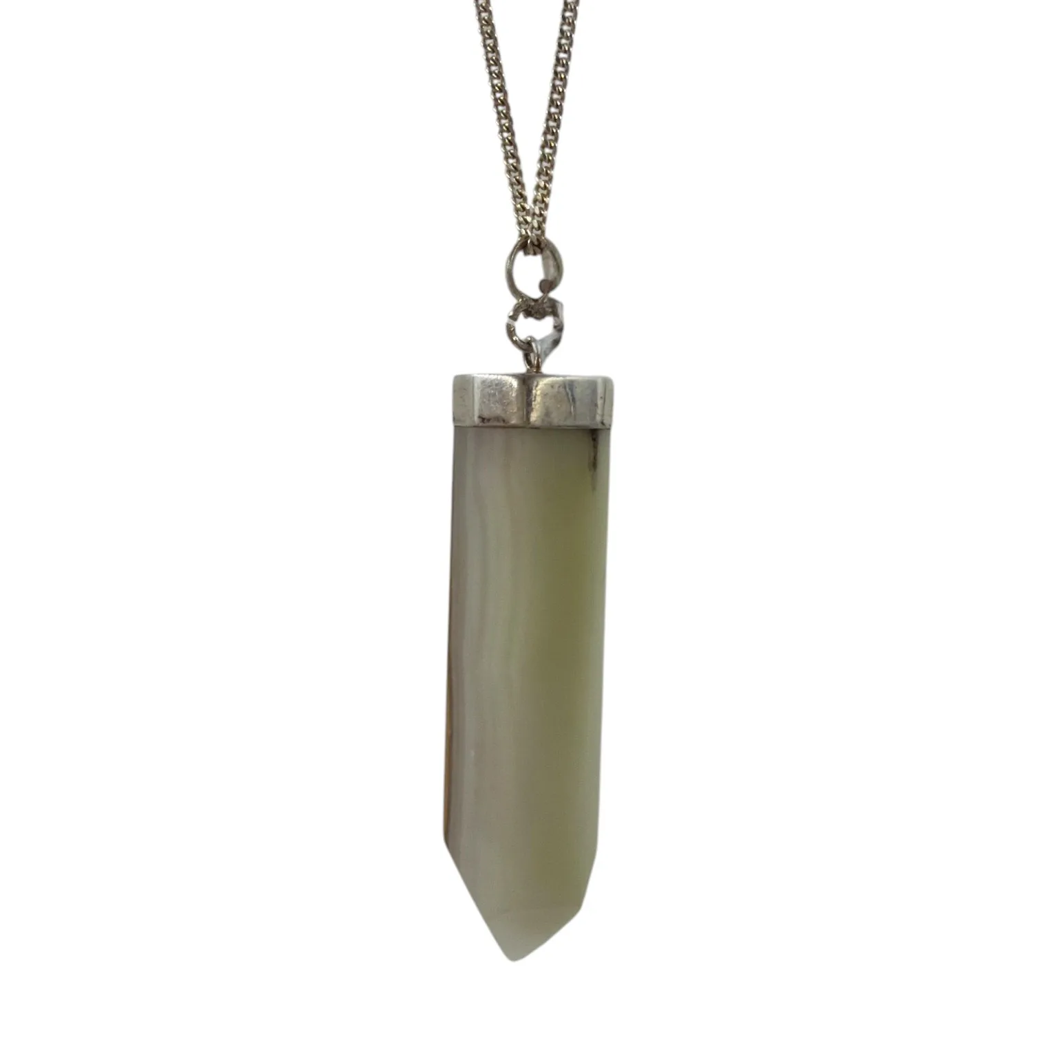 Striped Onyx Pendant, Silver - 9.34 grams