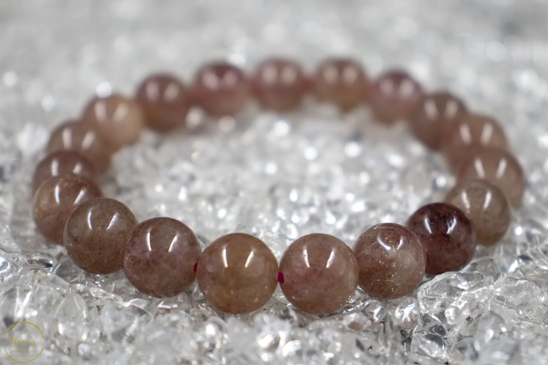 Strawberry Quartz Bracelet, 10 mm.