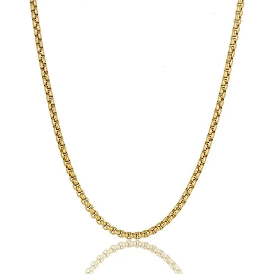 Gouden dames box ketting 80cm lang - My Bendel
