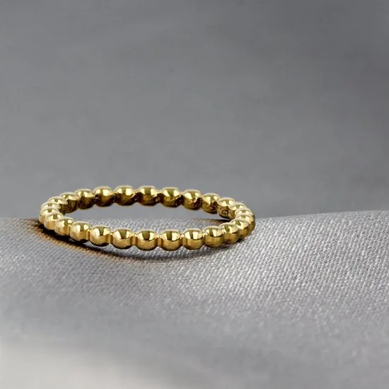Goudkleurige ring met bolletjes - My Bendel - Image 2