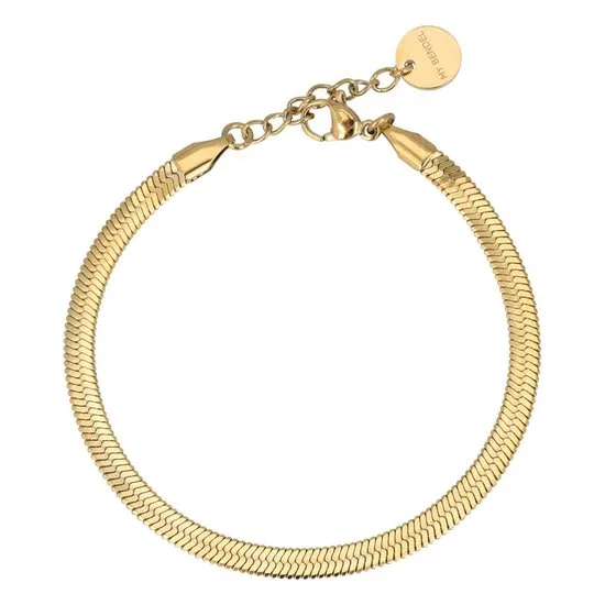 Goudkleurige snake armband - My Bendel
