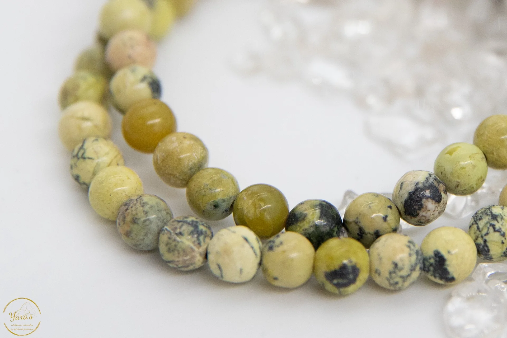 Gele Serpentijn Armband 6mm