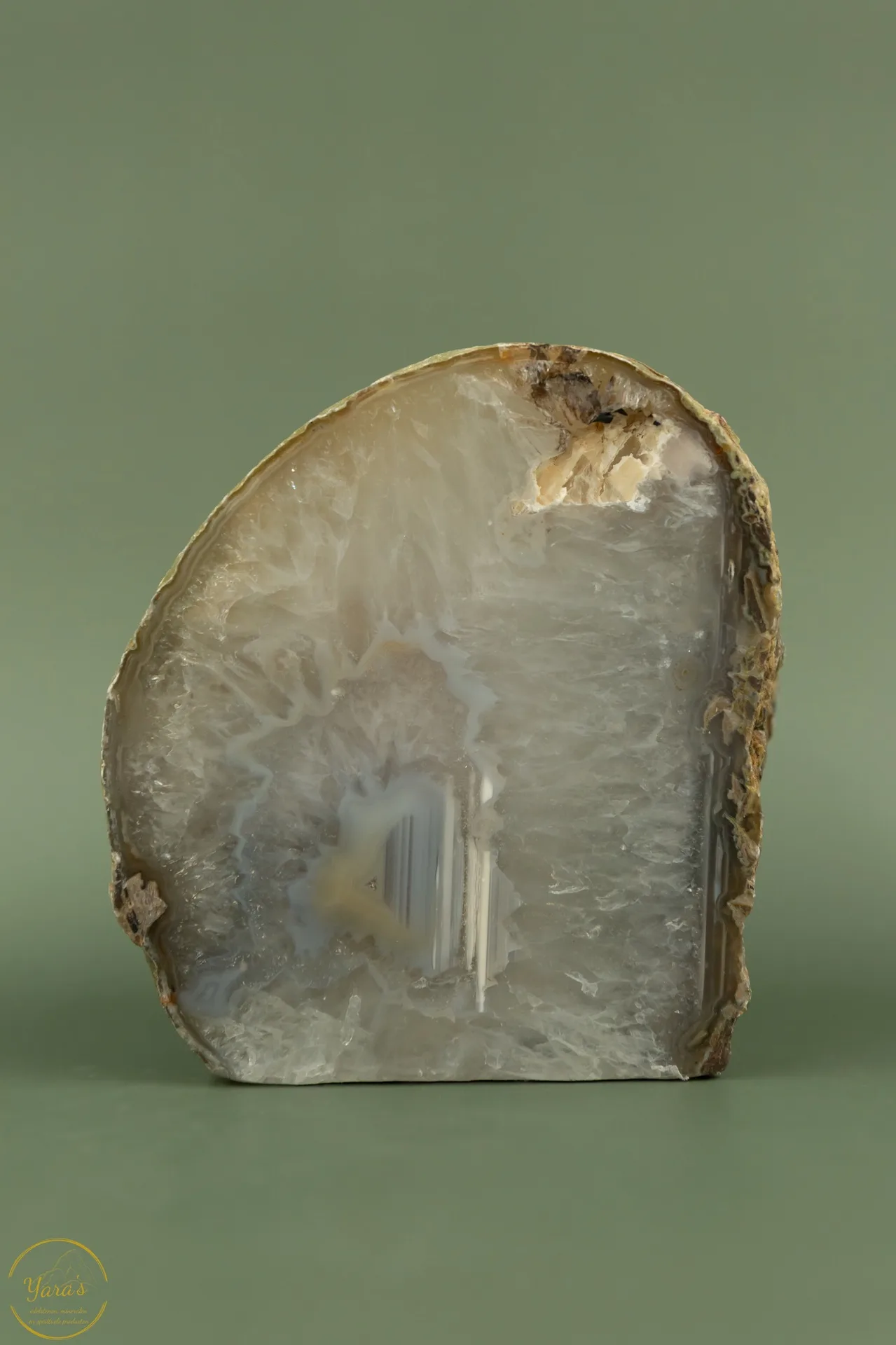Agaat geode theelichthouder - 754 gram - Afbeelding 2