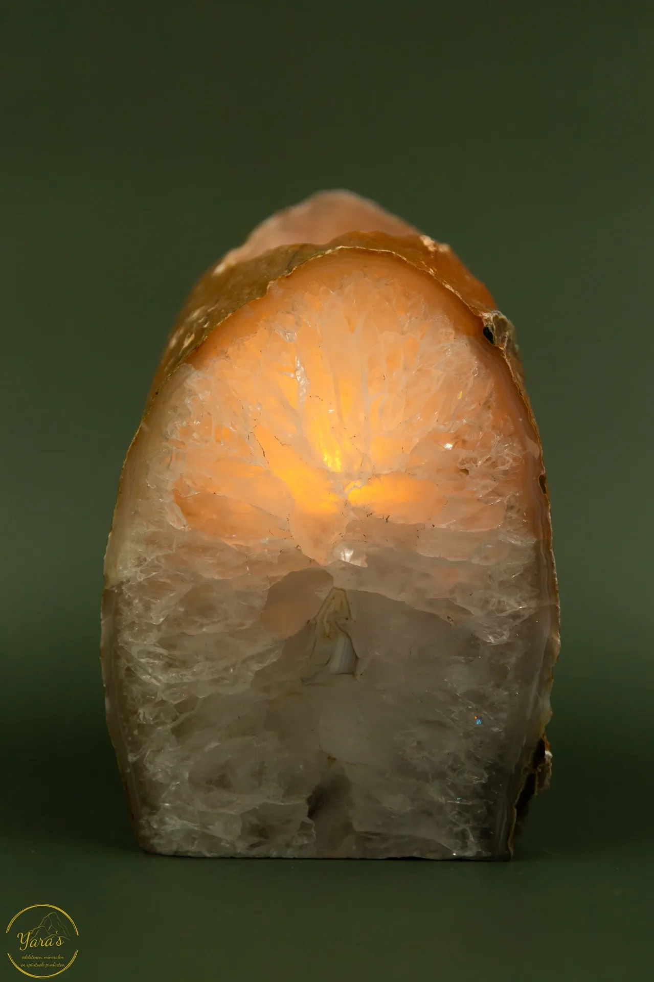 Agaat geode theelichthouder - 1.39 kg - Afbeelding 2