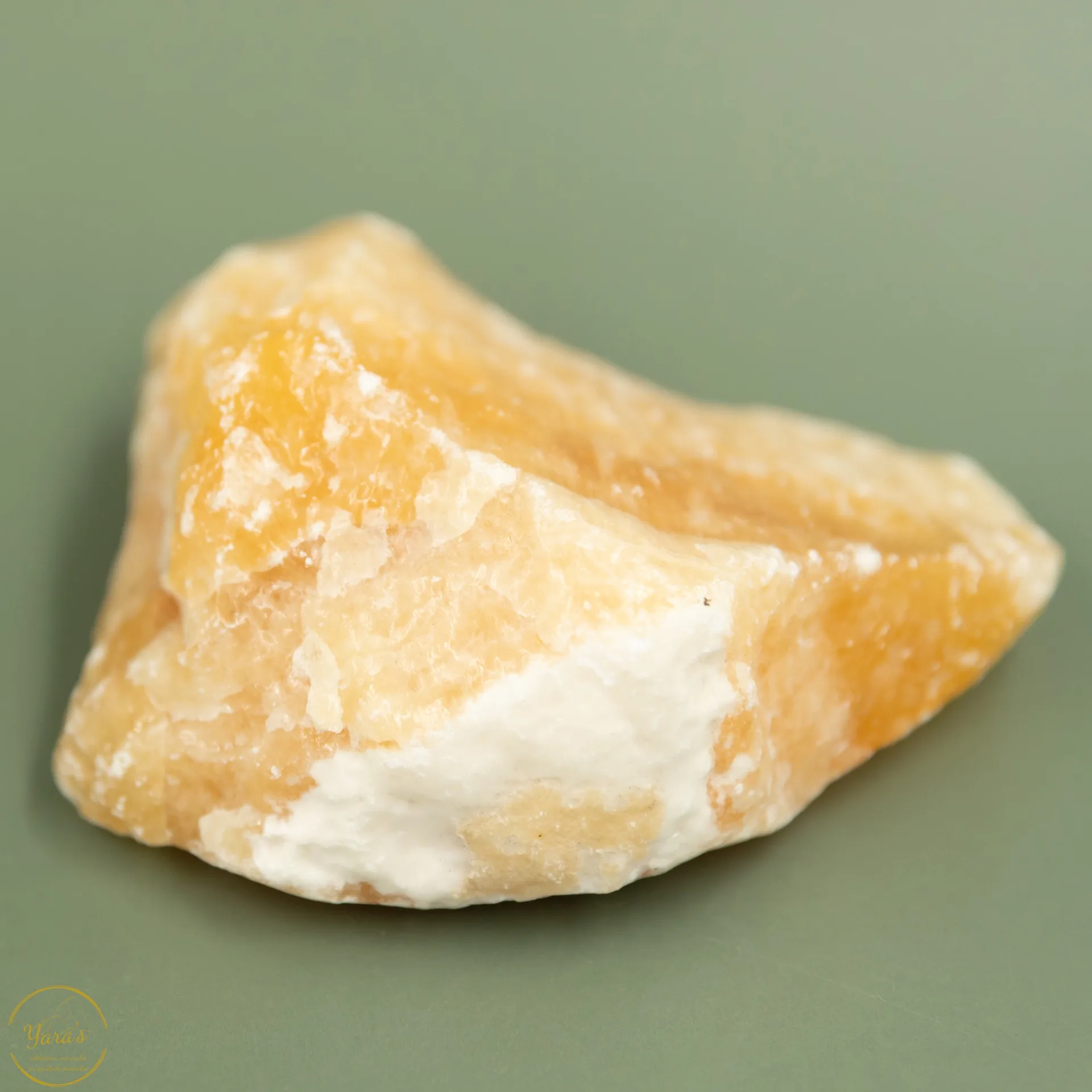 Gele/oranje calciet ruw - 389 gram - Afbeelding 2