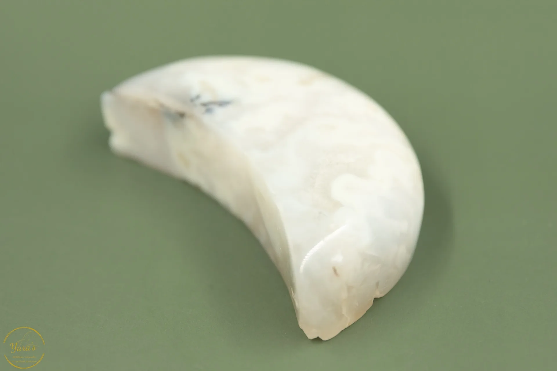 White Feather Agate Moon - 166 grams