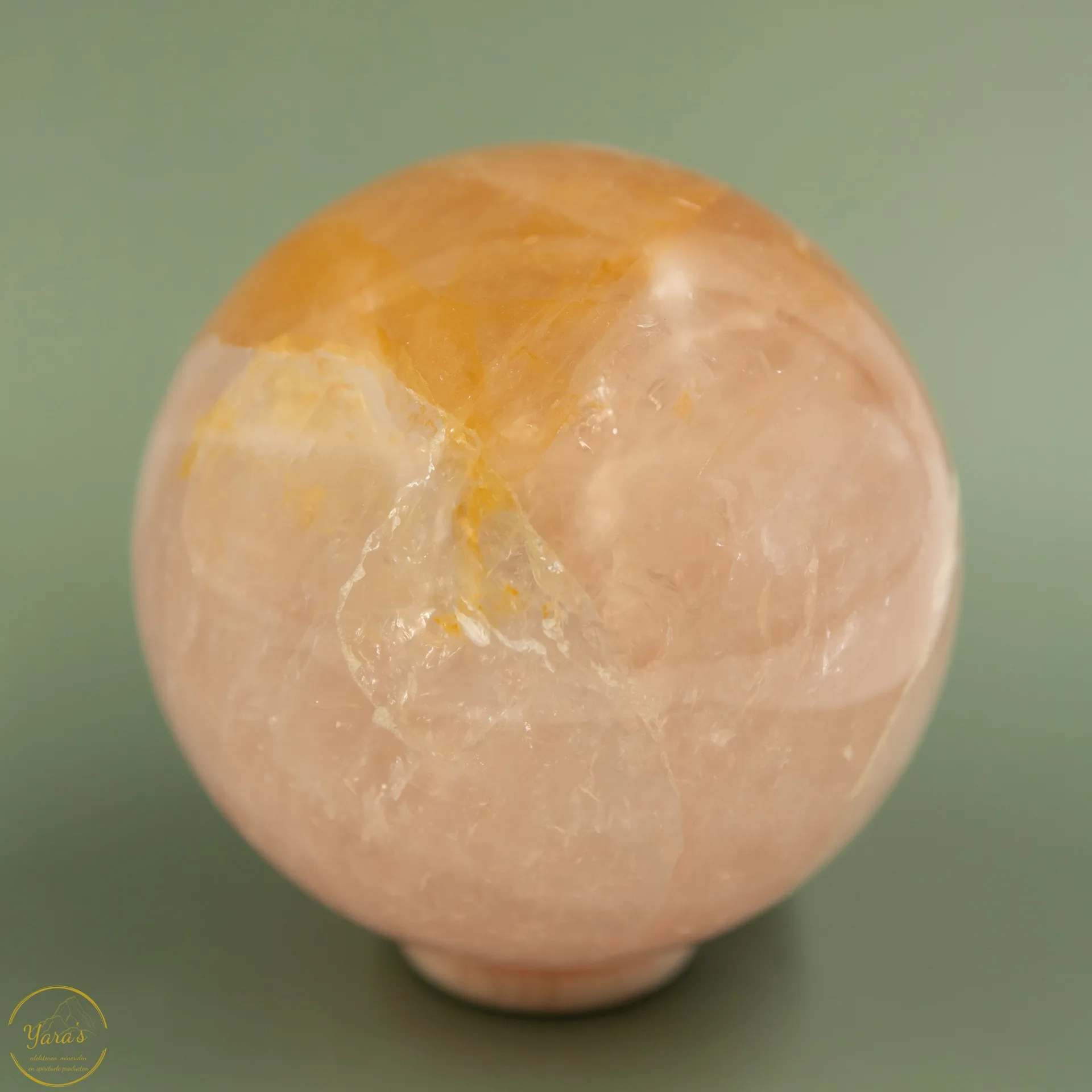 Golden healer met rozenkwarts bol 11cm - Afbeelding 3