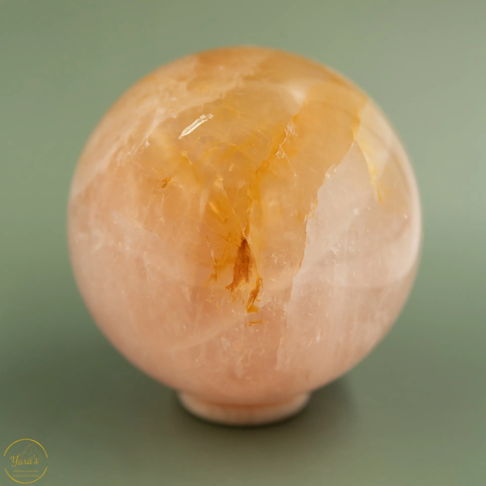 Golden healer met rozenkwarts bol 11cm - Afbeelding 2