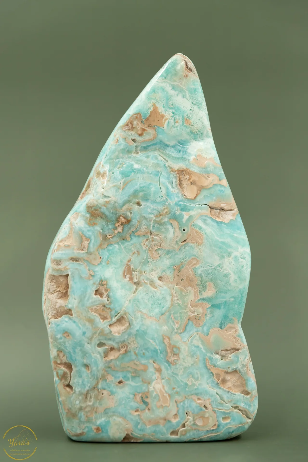 Carribean blue calciet sculptuur gepolijst - 1.74 kg