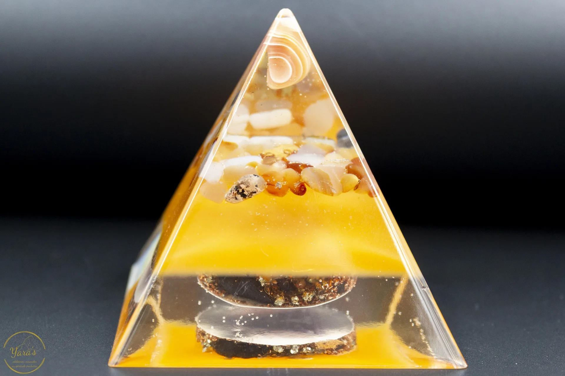 Piramide klein - Abrikoos Agaat en Stenenmix - Image 2
