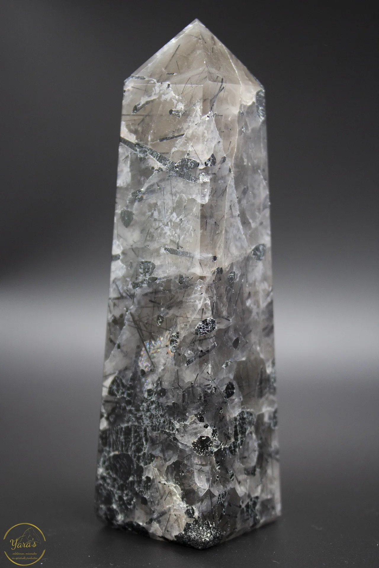 Toermalijn kwarts obelisk - 154 gram