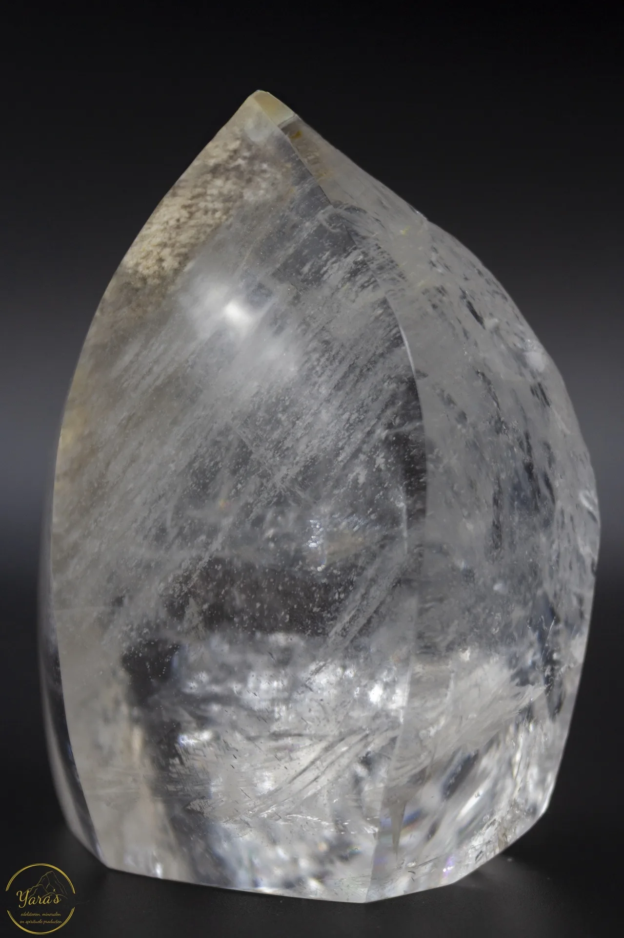 Bergkristal met Lodoliet punt - 336 gram - Afbeelding 2