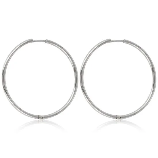 Grote zilveren oorring 60x2 mm