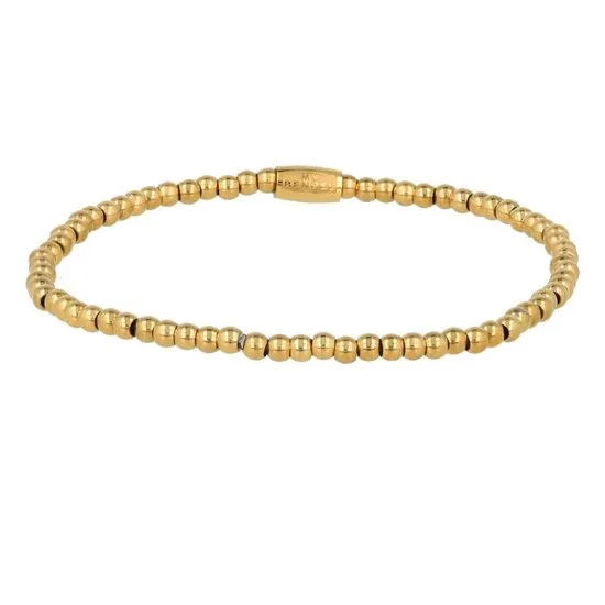 Elastische gouden armband met 3 mm kleine bolletjes
