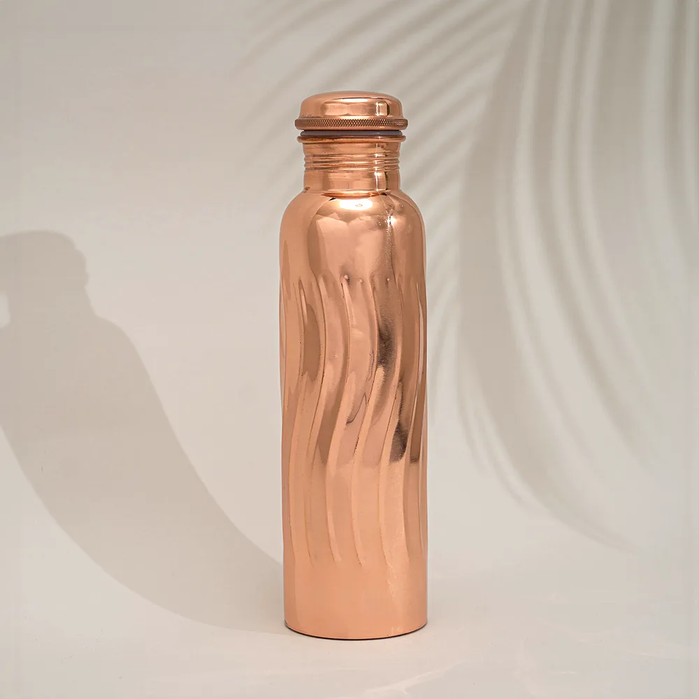 Koperen waterfles glad wave – 950 ml