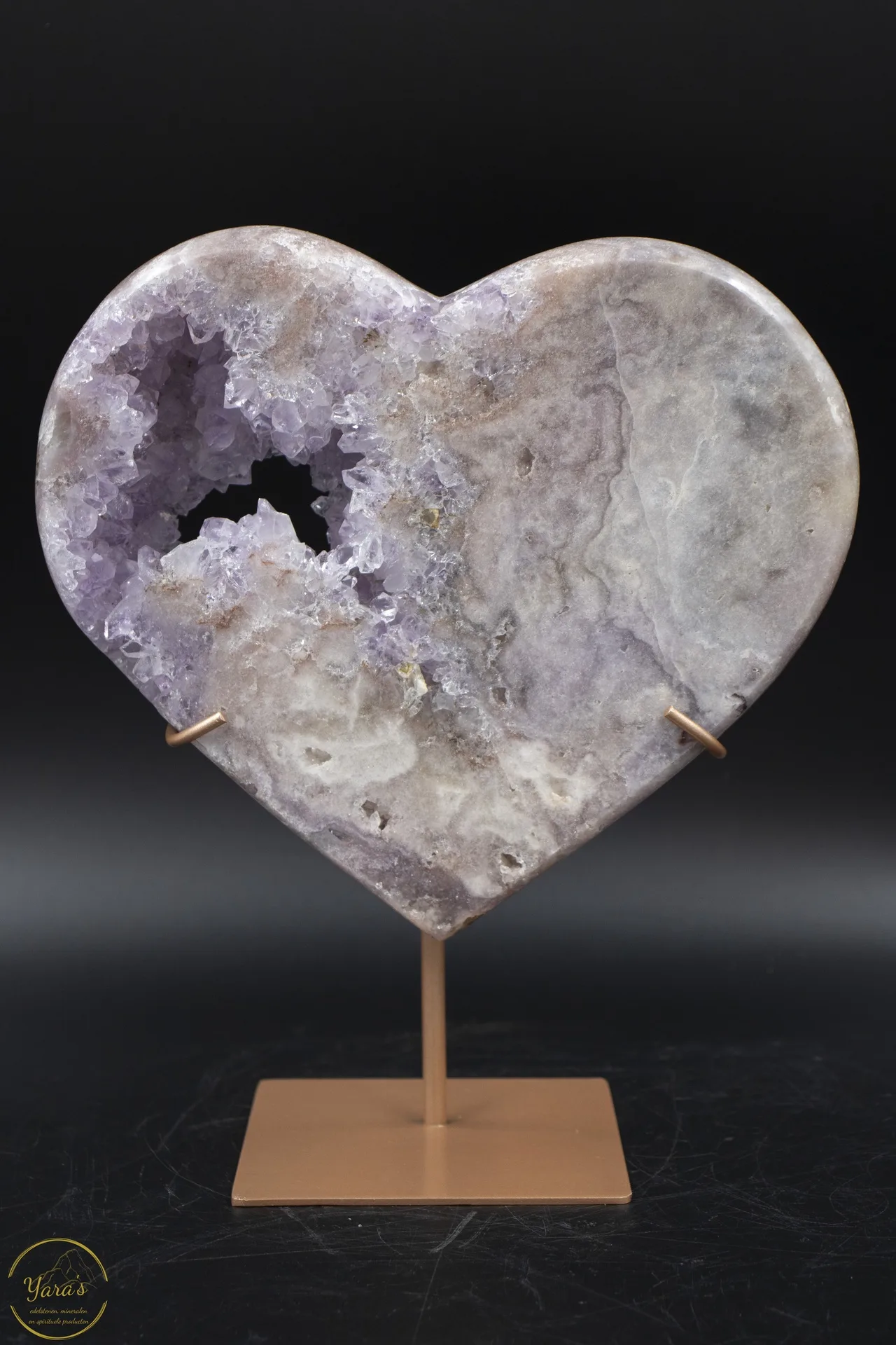 Roze Amethist hart op standaard 2.164