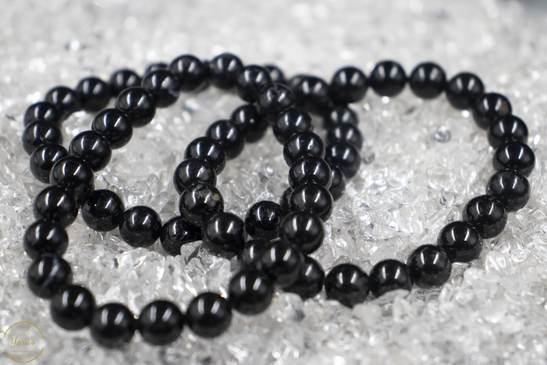 Zwarte Toermalijn armband 8mm.