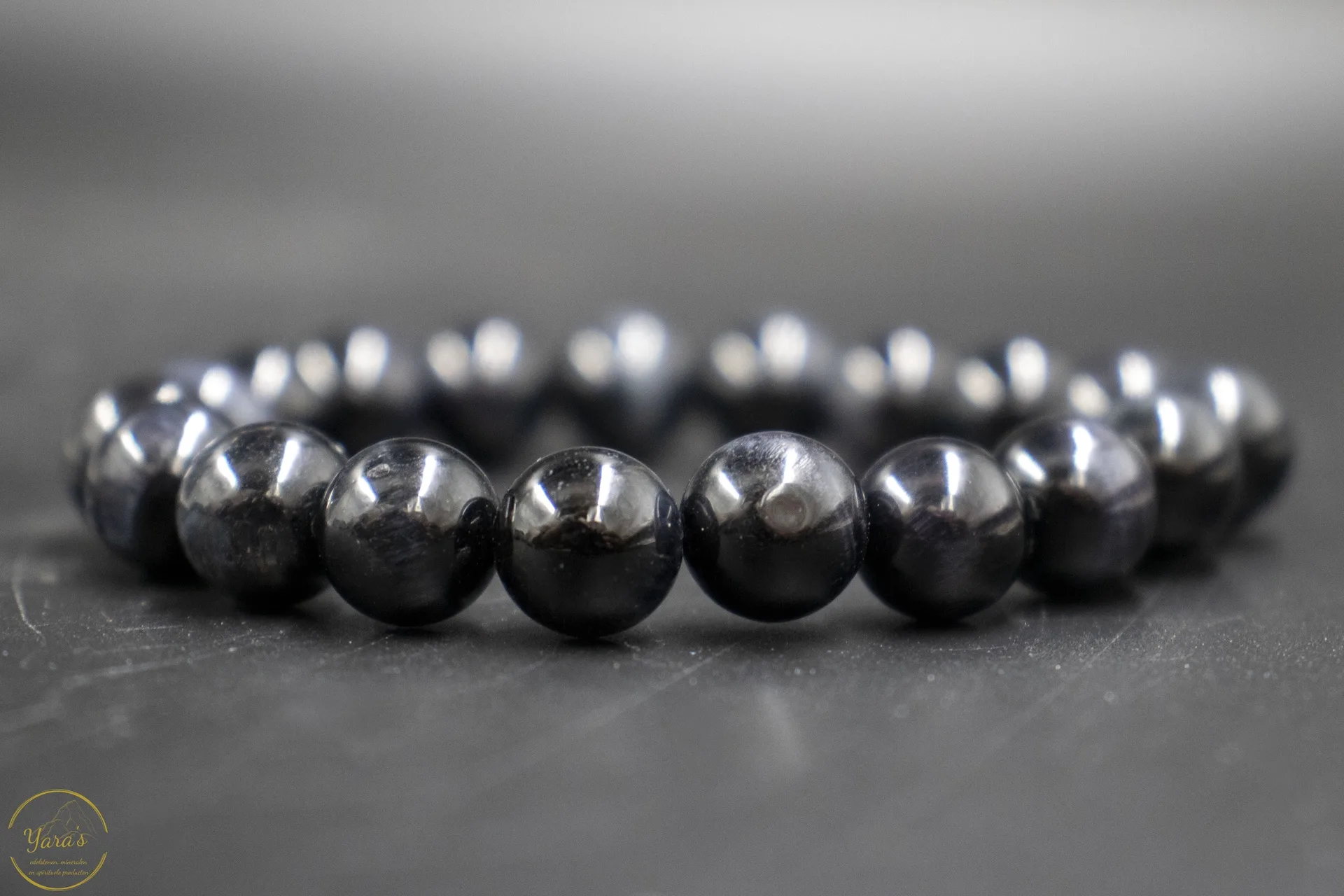Blauwe Tijgeroog / Valkenoog armband 10mm - Afbeelding 2
