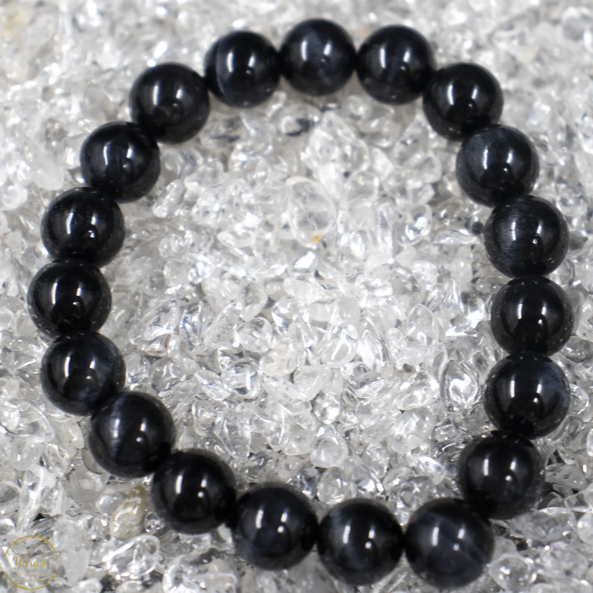 Blauwe Tijgeroog / Valkenoog armband 10mm - Afbeelding 3