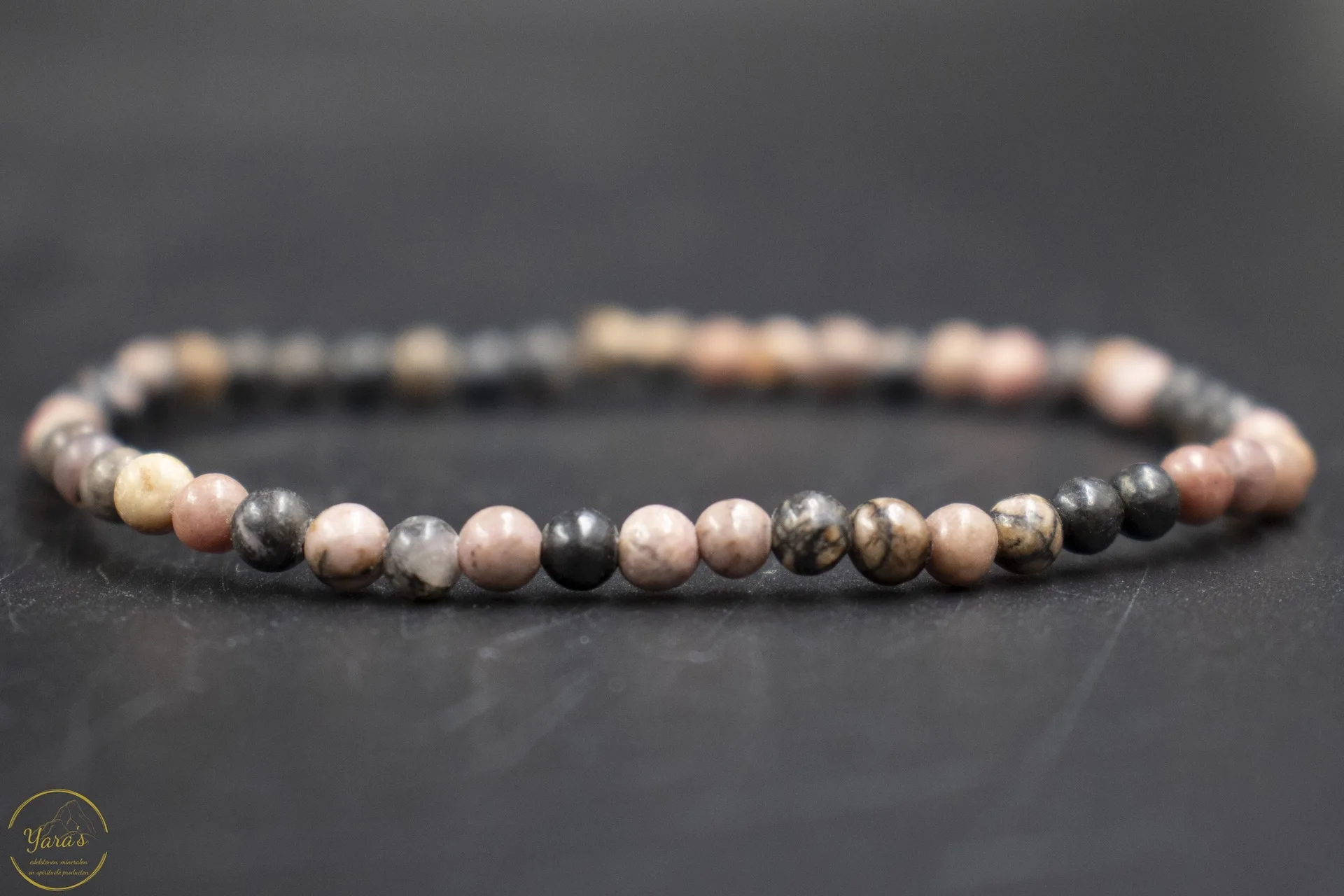 Rhodoniet armband 4mm - Afbeelding 3