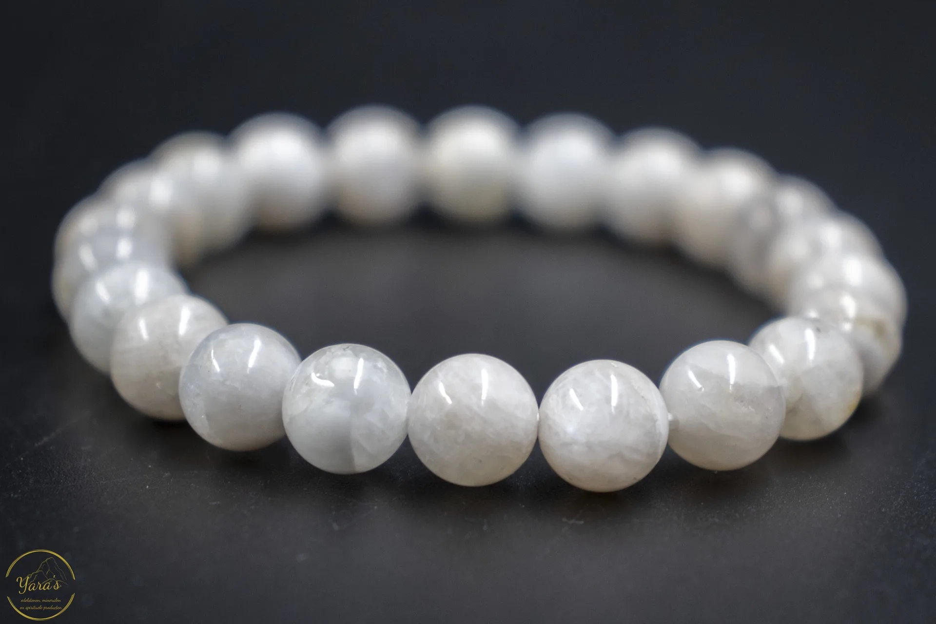 Witte Maansteen armband 8mm. - Image 2
