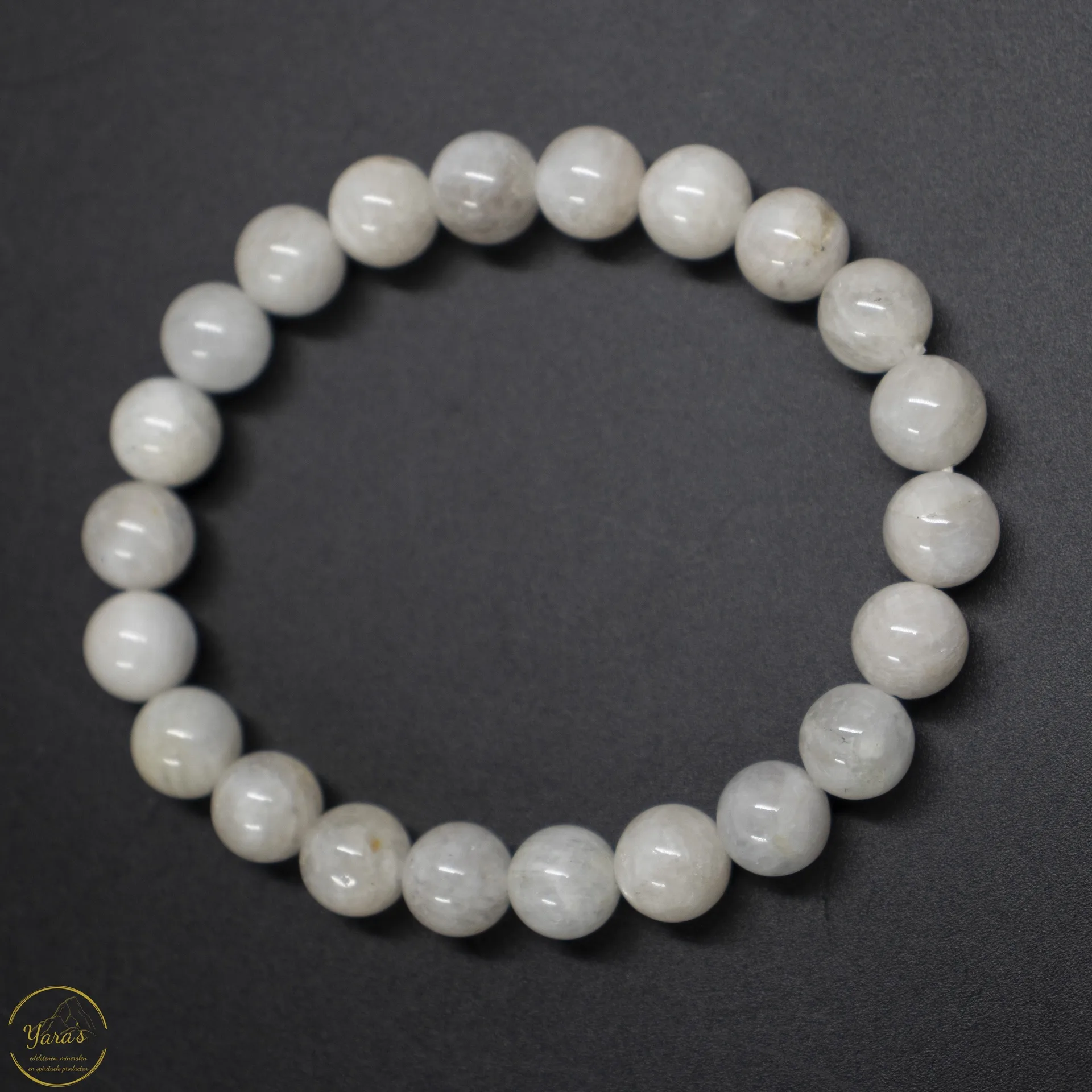 Witte Maansteen armband 8mm. - Image 3