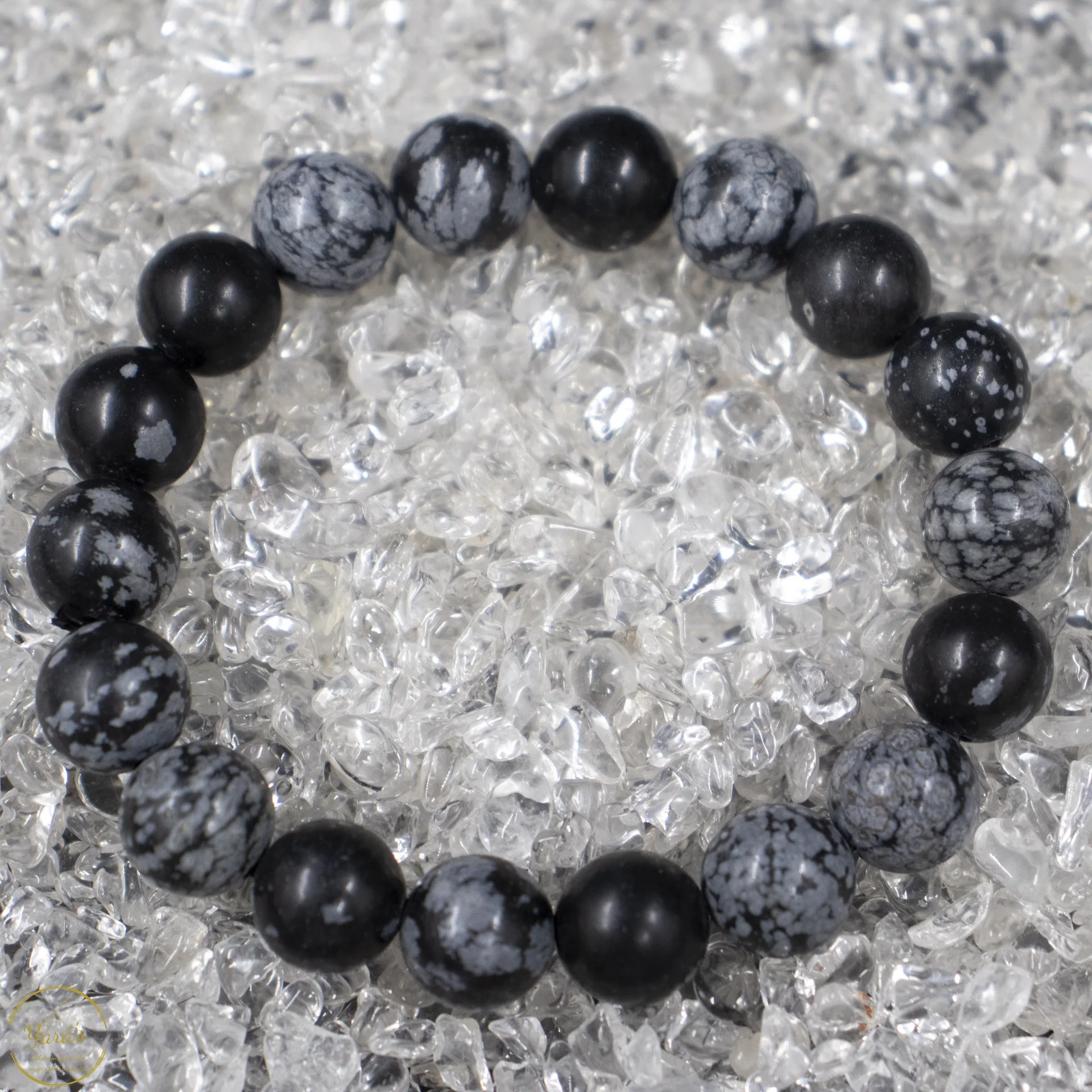 Sneeuwvlok Obsidiaan Armband 10mm - Image 3