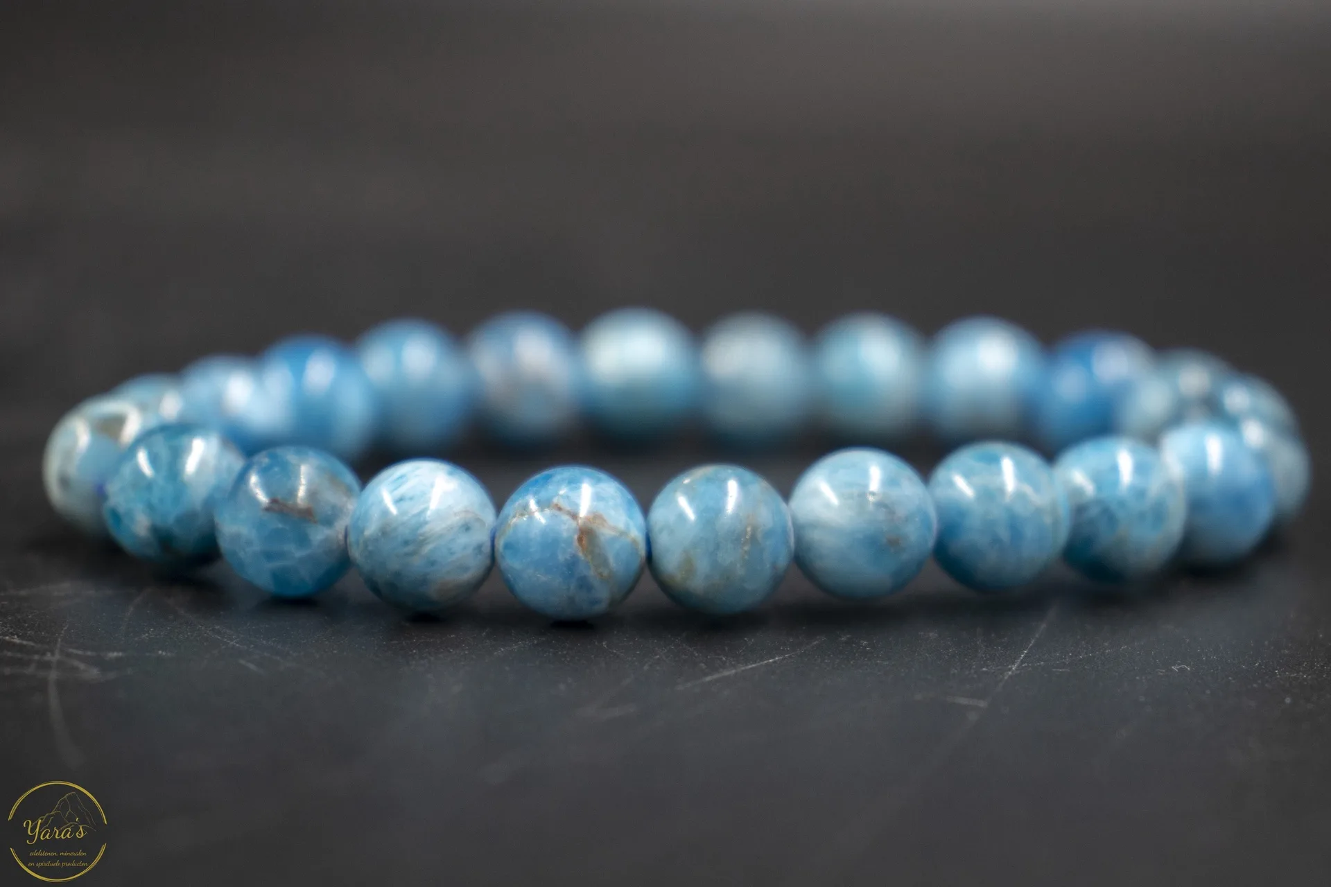 Blauwe Aragoniet armband 8mm