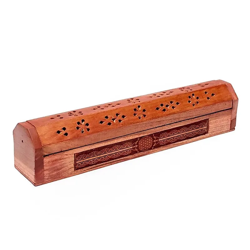 Luxe wierook bewaardoos Bloem des Levens 31cm