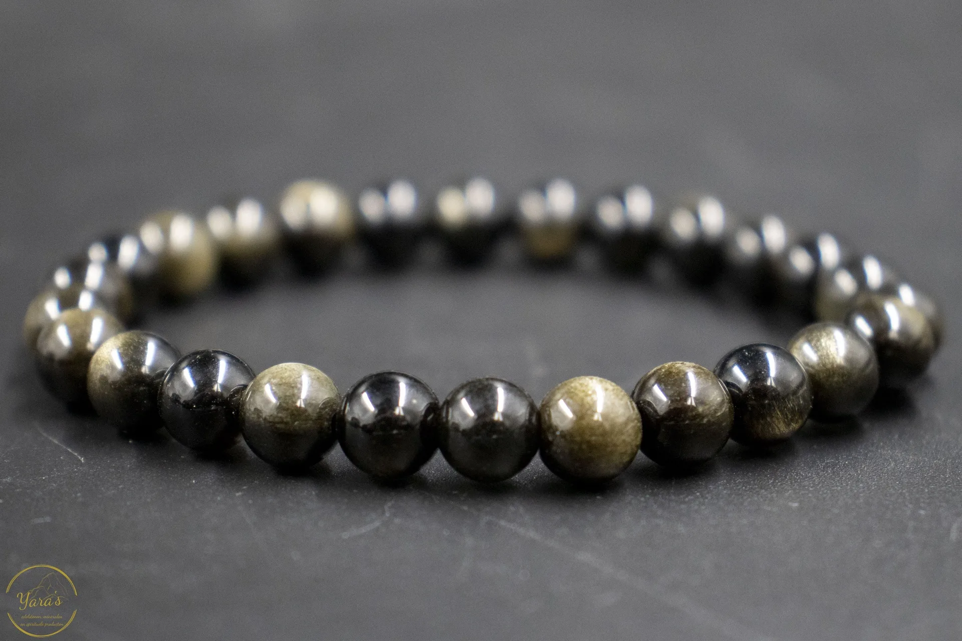 Goud obsidiaan armband 8mm