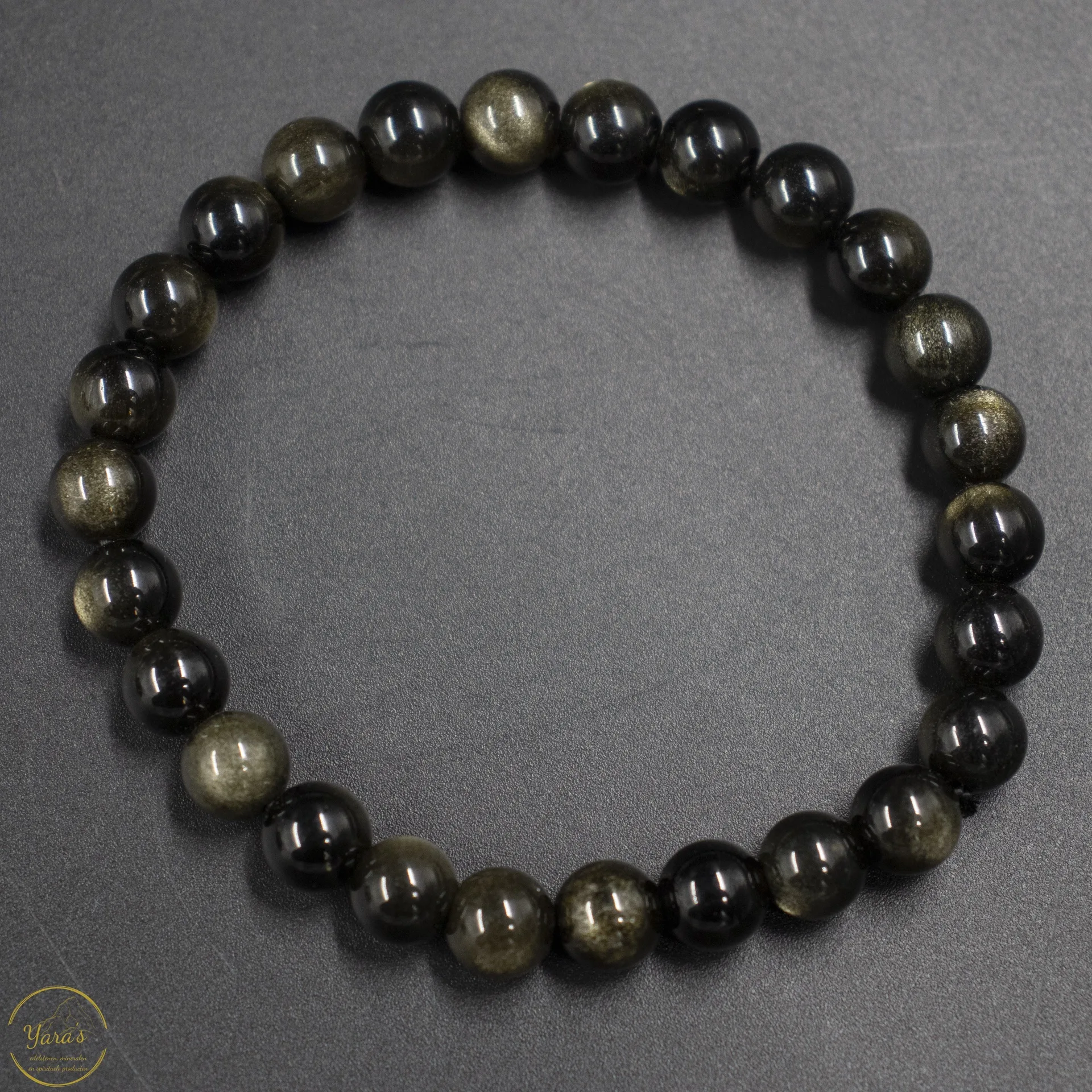 Goud obsidiaan armband 8mm - Afbeelding 2