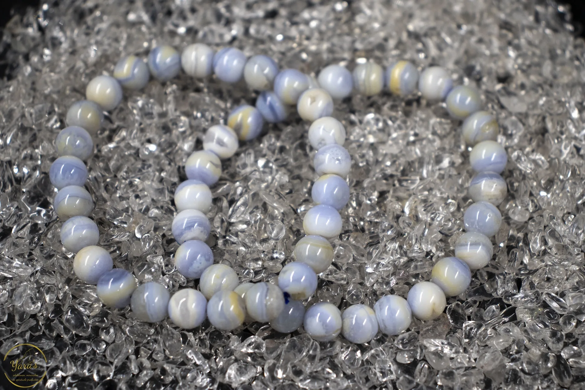 Blue lace agaat armband 8mm. - Image 3