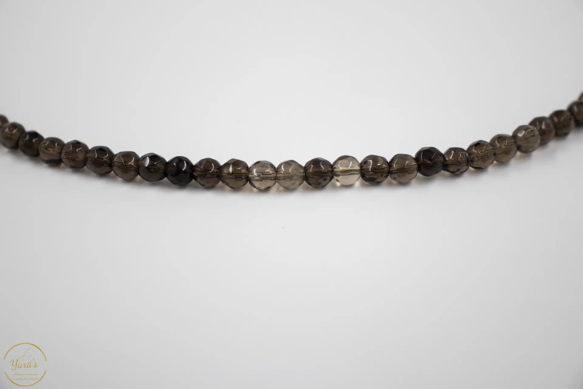 Ketting Solid Gold Solé short (4mm facet) rookkwarts - Image 2