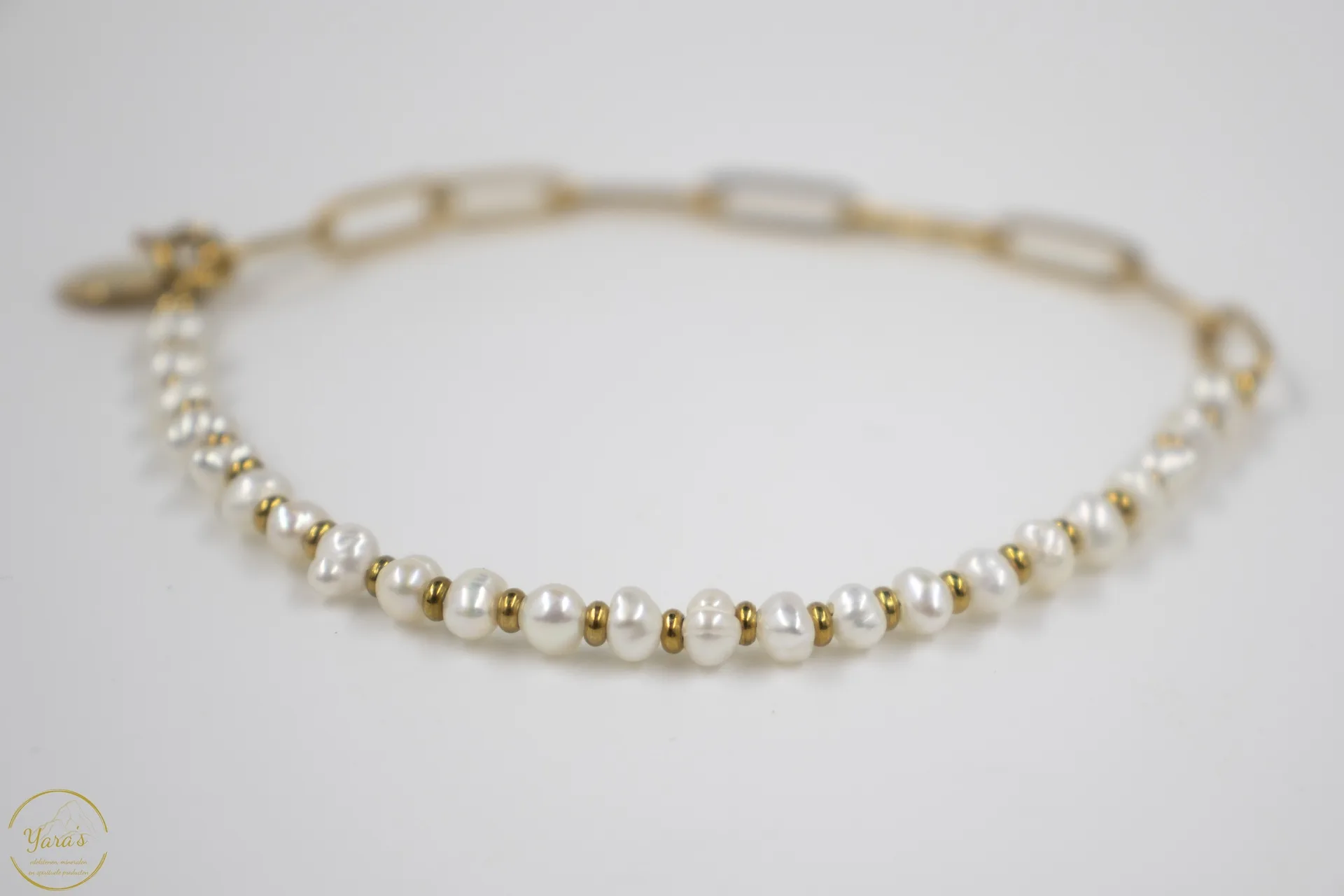 Armband Solid Gold Solana (4mm facet) Zoetwaterparel - Afbeelding 3