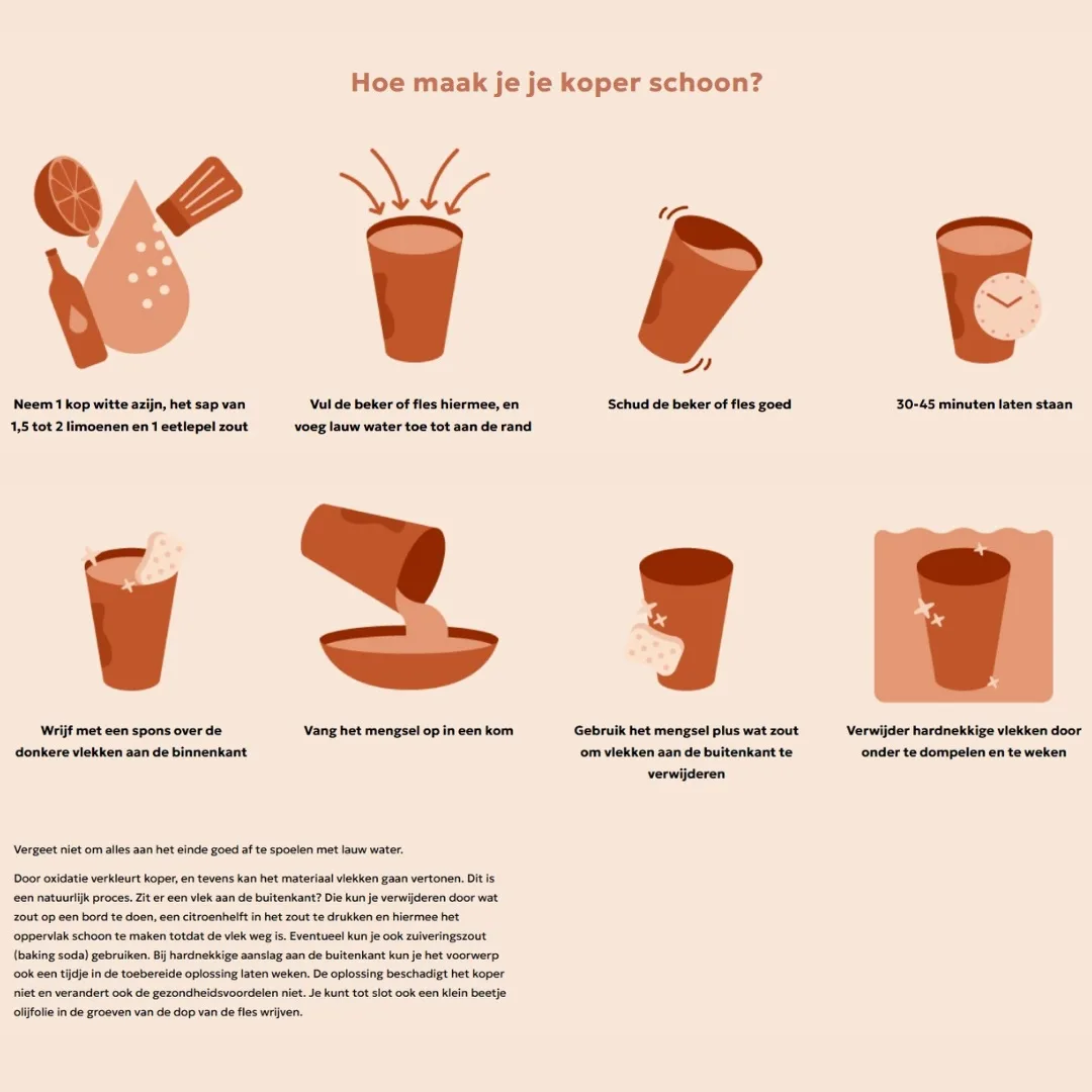 Puur koperen grote mok met koperen handvat – 400 ml - Afbeelding 3