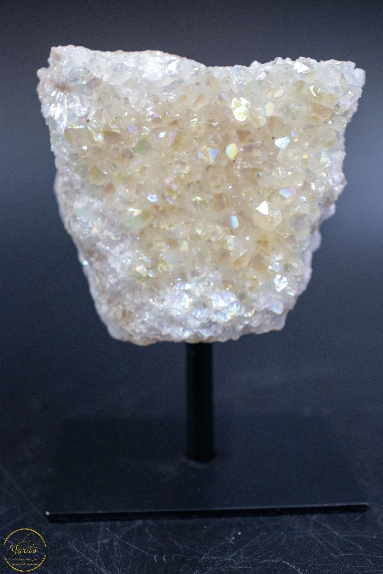 Angel Aura on Amethyst on a stand, 408 grams