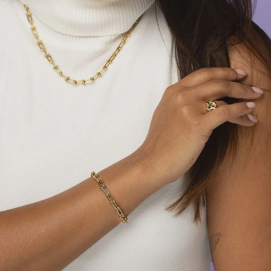 Unieke dames schakelarmband met bolletjes - Image 2
