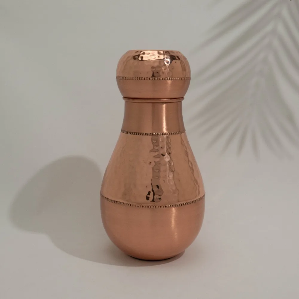 Koperen karaf sequence met bolle dop ± 950 ml - Afbeelding 2