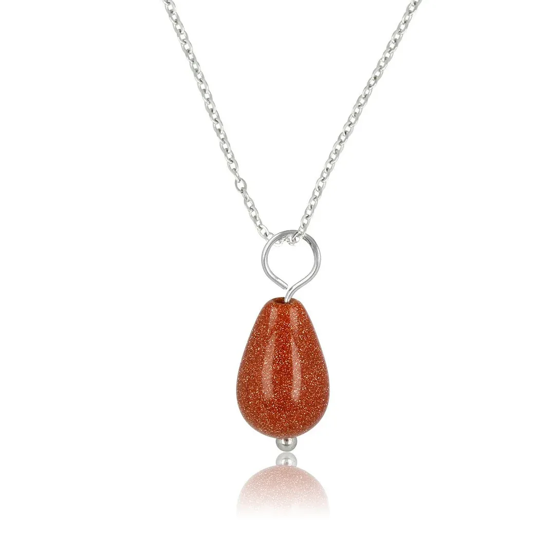 Ketting zilver met goudstroom peervormige hanger