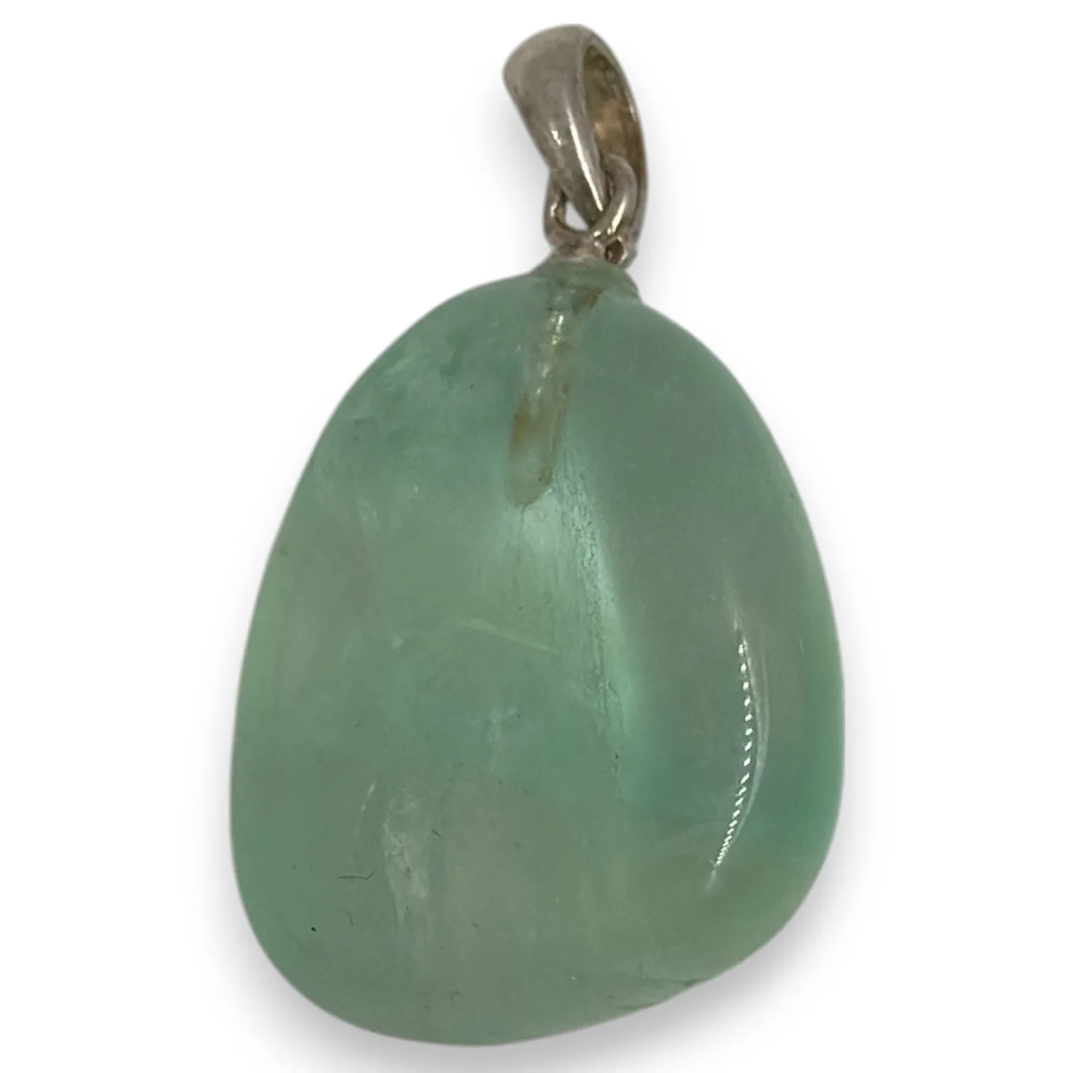 Groene Fluoriet hanger zilver