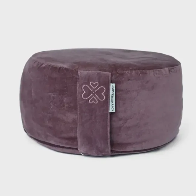 Meditatiekussen Fluweel Rond – Katoen & Boekweitvulling – Wild Fig - Afbeelding 2