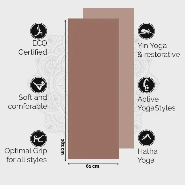Eco Yogamat – Superior TPE – Extra Dik – Excellent Earth - Afbeelding 5