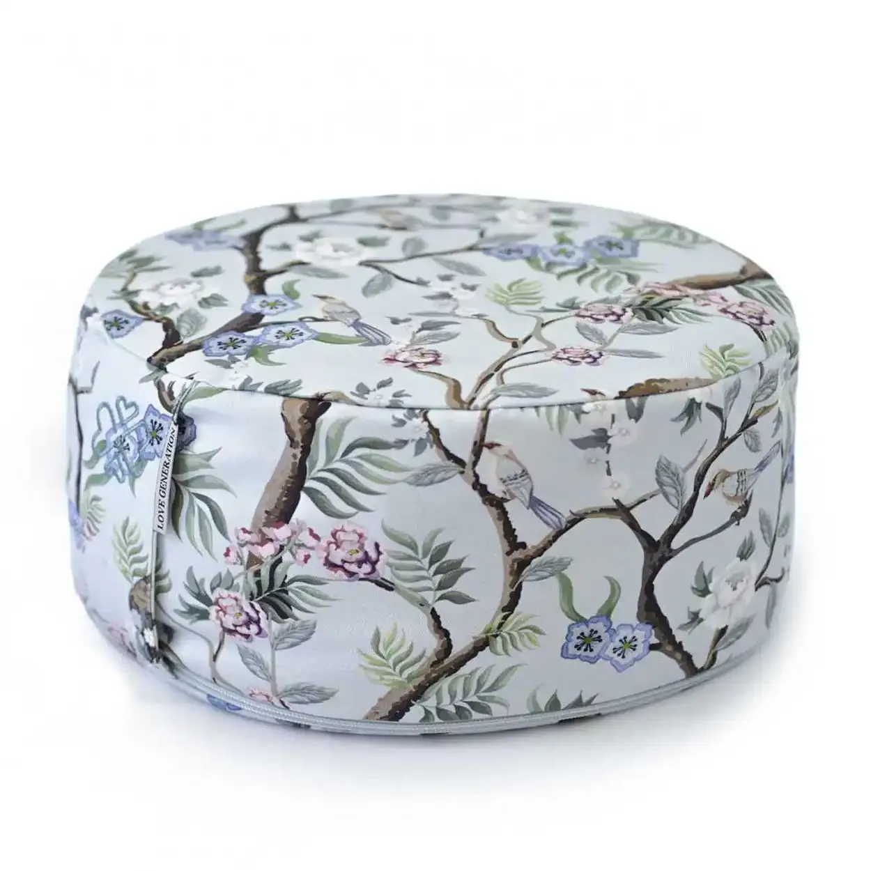 Meditatiekussen Rond – Katoen & Boekweitvulling – Blossom Birds