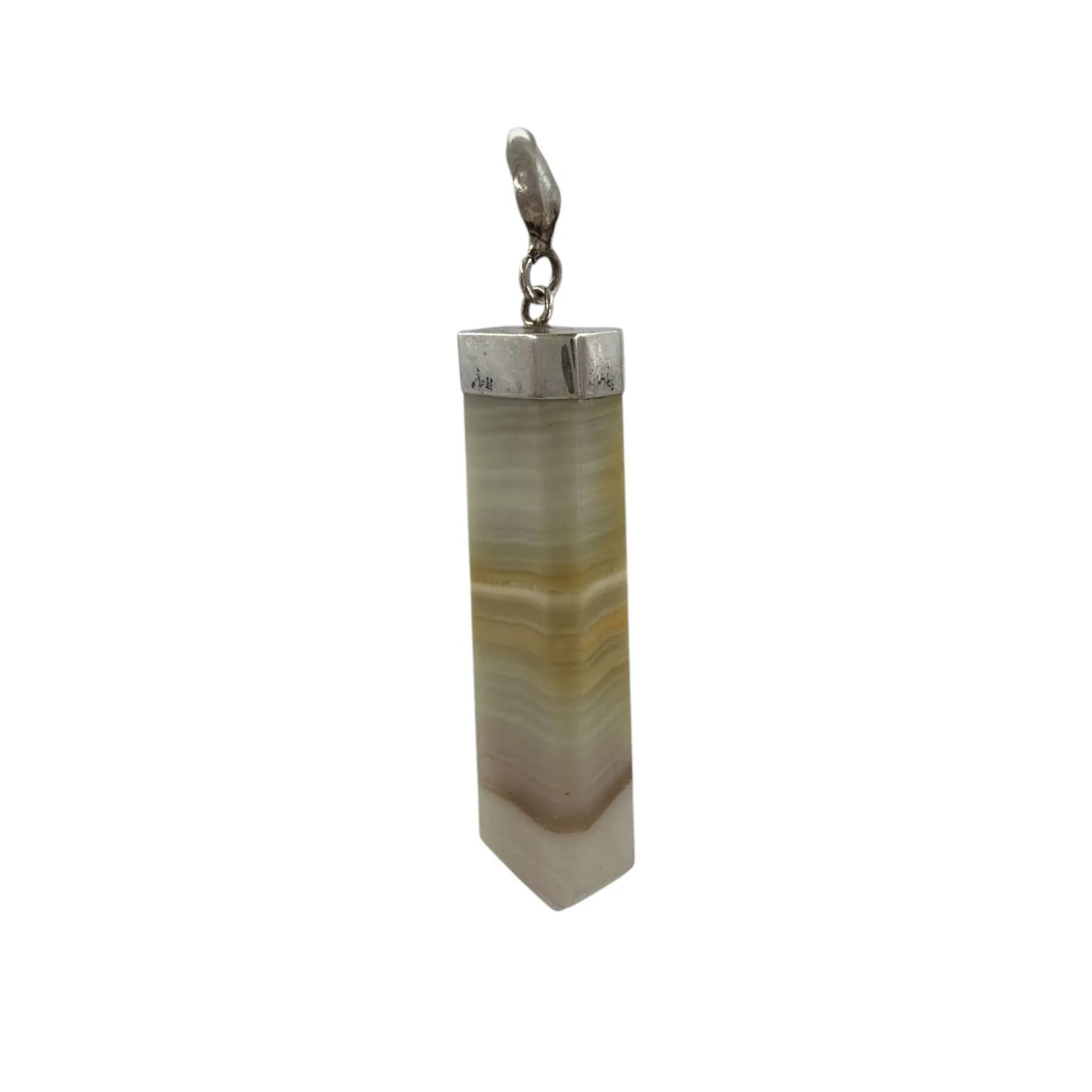 Gestreepte Onyx hanger zilver - 6.88 gram