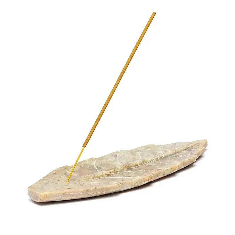 Wierookhouder Blad van Zeepsteen – 25 cm - Image 2