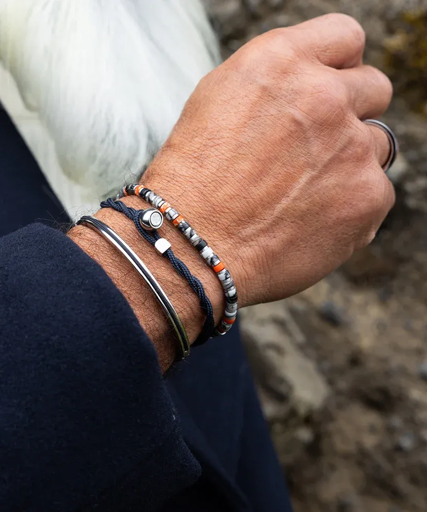 Pig & Hen - Armband - Navarch CLSD Navy | Silver - Afbeelding 2