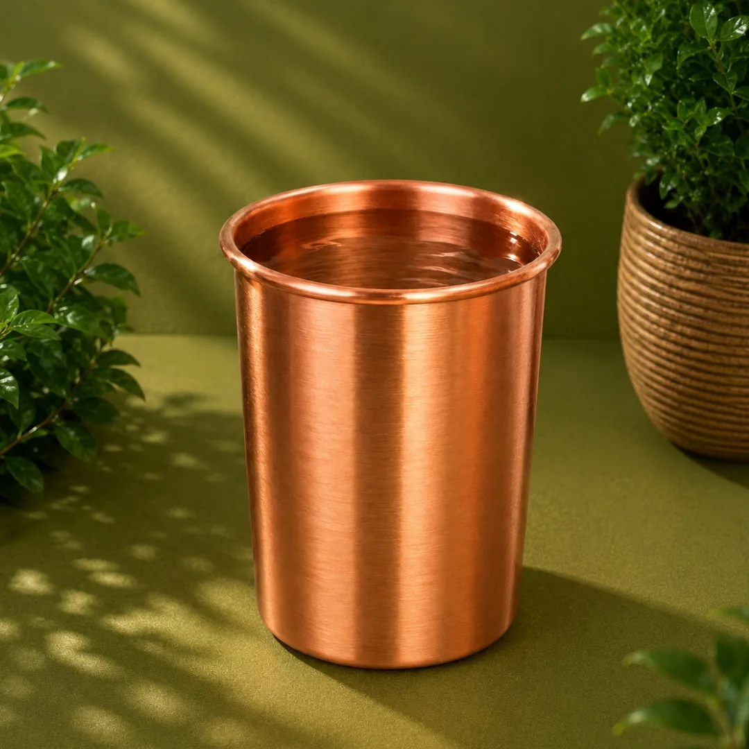 Puur koperen beker mat geborsteld – 300 ml/130 gram (zware uitvoering) - Image 2