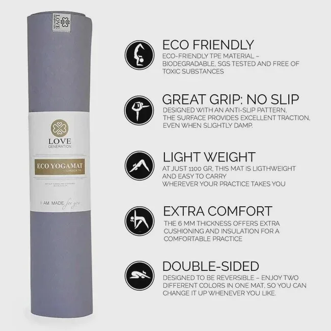 Eco Yogamat – Superior TPE – Extra Dik – Lovely Lavender - Image 4