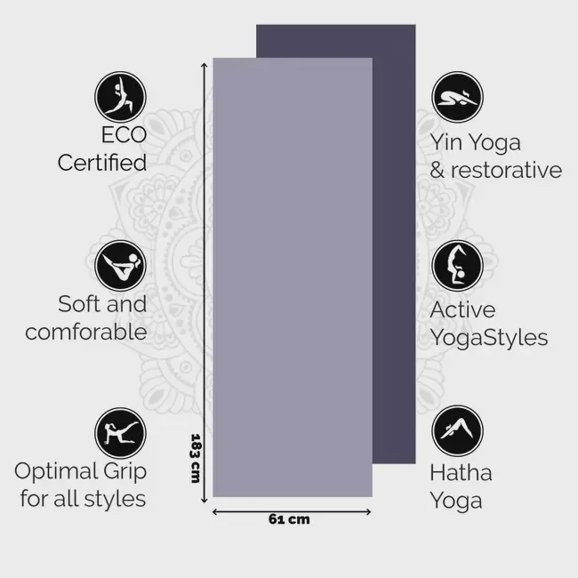 Eco Yogamat – Superior TPE – Extra Dik – Lovely Lavender - Image 5